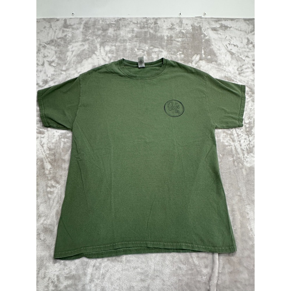 Bob's Big Boy T-Shirt Men's Size Large Green Short Sleeve Crew Neck Iconic EUC